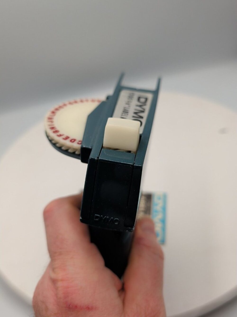 Vintage Blue & White Dymo 1700 Label Maker w Instructions 2x Discs New 1970's - Picture 5 of 7